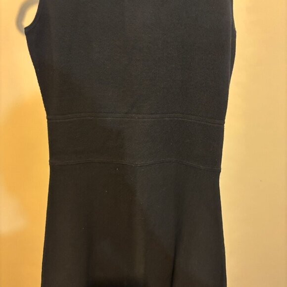 Theory Maysen Prosecco Black Sleeveless Cut Out Back Fit and Flare Dress - Picture 9 of 14